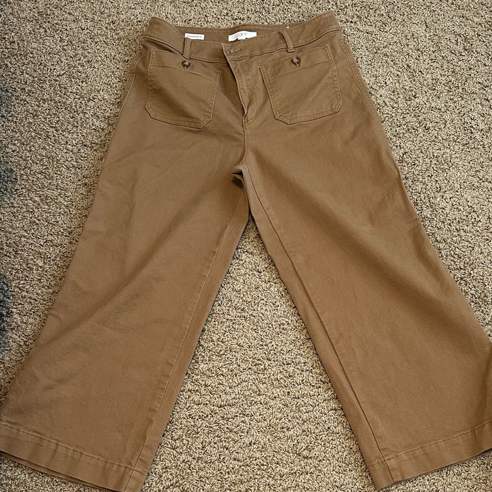 Loft Cropped Palmer Wide Leg Pant